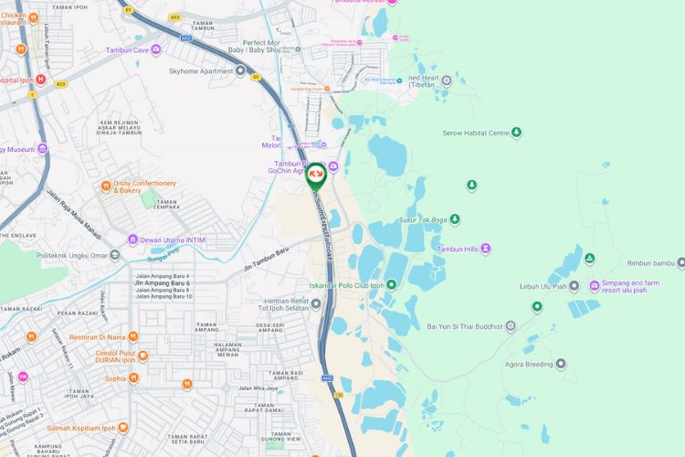 Map - Vertical Unipole Billboard at NSE KM279.1, Ipoh, Perak (near Plaza Tol Ipoh Selatan)