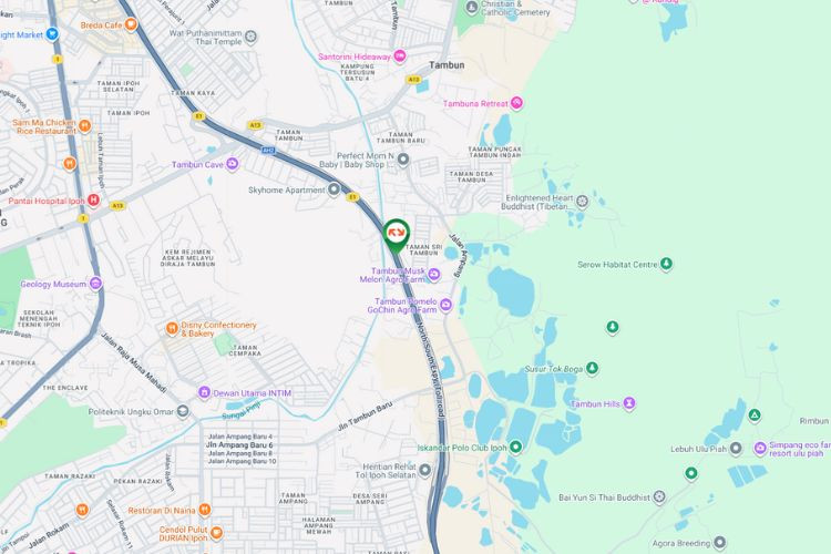 Map - Vertical Unipole Billboard at NSE KM278.4, Tambun, Perak (near Plaza Tol Ipoh Selatan)