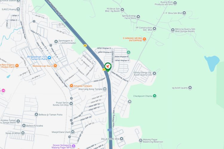 Map - Horizontal Spectacular Billboard at NSE Highway KM450.80, Sungai Buloh, Selangor (after Sungai Buloh Interchange)