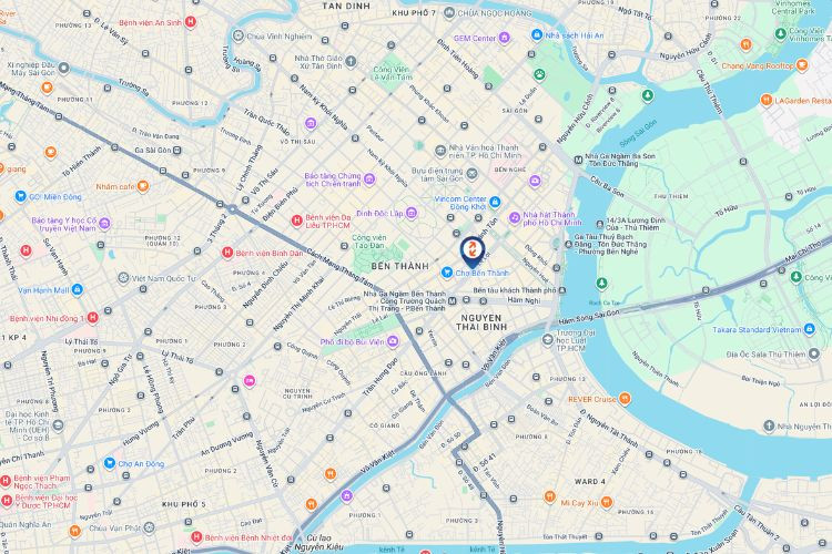 Map - Vertical LED Screen Billboard at Corner of Le Loi - Nam Ky Khoi Nghia (Left side), Ben Thanh Ward, Ho Chi Minh City