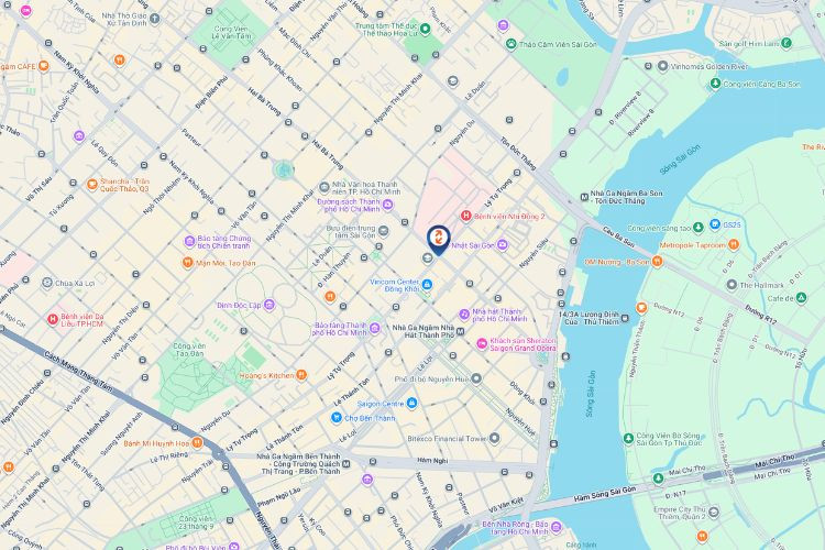 Map - Vertical LED Screen Billboard at Hai Ba Trung - Ly Tu Trong intersection, Sai Gon Ward, Ho Chi Minh City