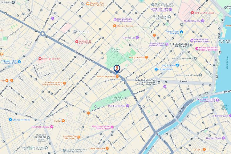 Map - Vertical LED Screen Billboard at Nguyen Du & Cach Mang Thang 8 intersection, Ben Thanh Ward, Ho Chi Minh City