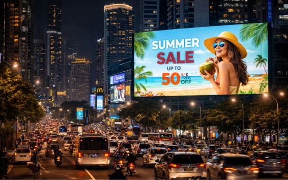 digital ads in bustling jakarta city