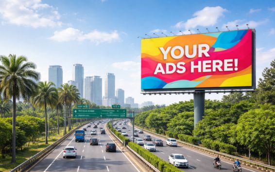 highway billboard ads illustration