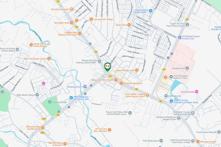 Map - Vertical Minipole Billboard at Jalan Tunku Putra / Jalan Lunas, Kulim, Kedah (heart of Kulim)