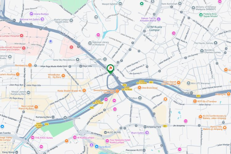 Map - Horizontal Minipole Billboard at Jalan Semarak / Jalan Tun Razak, Kuala Lumpur (near Intermark Mall)