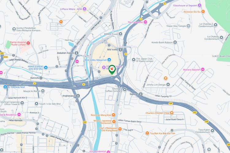 Map - Vertical Minipole Billboard at Jalan Lingkaran Syed Putra, Kuala Lumpur (near Mid Valley Megamall)