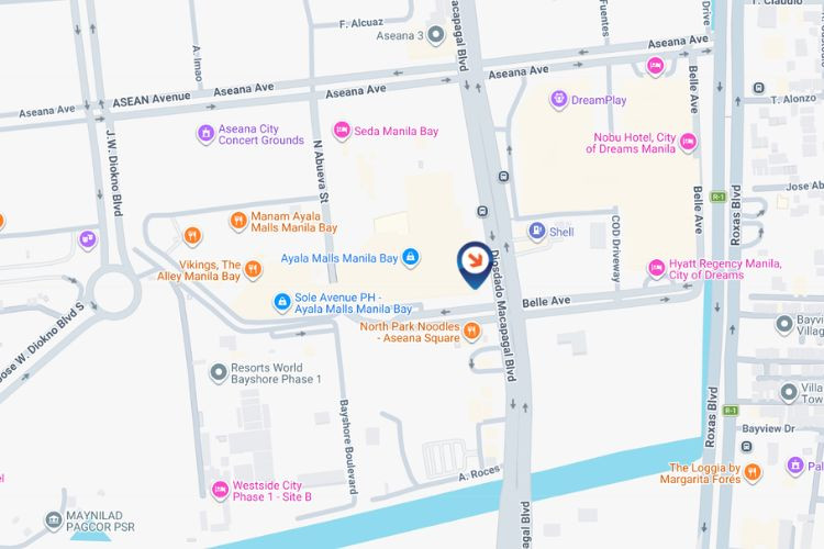 Map - Horizontal Digital Screen Billboard at Pres. Diosdado Macapagal Blvd. cor. Asean Ave. Aseana City, Paranaque, Metro Manila (On the facade of Ayala Malls Manila Bay)