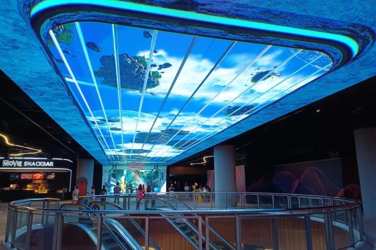 A - Vertical In-Mall Digital Screen Billboard at Ayala Malls Cinemas Glorietta, Ayala Center, Makati, Metro Manila (Ceiling to wall of 4th Floor)