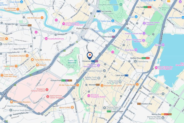 Map - Vertical Digital Screen Billboard at People's Park Complex, Chinatown, Central Region (opposite Chinatown MRT Station)