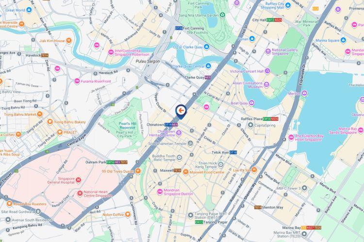 Map - Horizontal Digital Screen Billboard at Chinatown Point, Chinatown, Central Region (facing junction of New Bridge Road & Cross St)