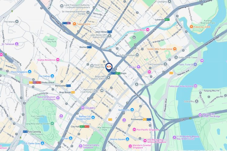 Map - Horizontal Digital Screen Billboard at Victoria St / Queen St, Central Region (attached to Bugis Street)