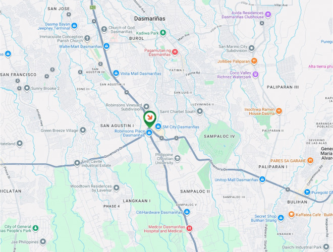 Map - Horizontal Free Standing Billboard at Aguinaldo Highway cor. Governor’s Drive, Dasmarinas, Cavite (Near SM City Dasmariñas and Robinsons Place Dasmariñas)