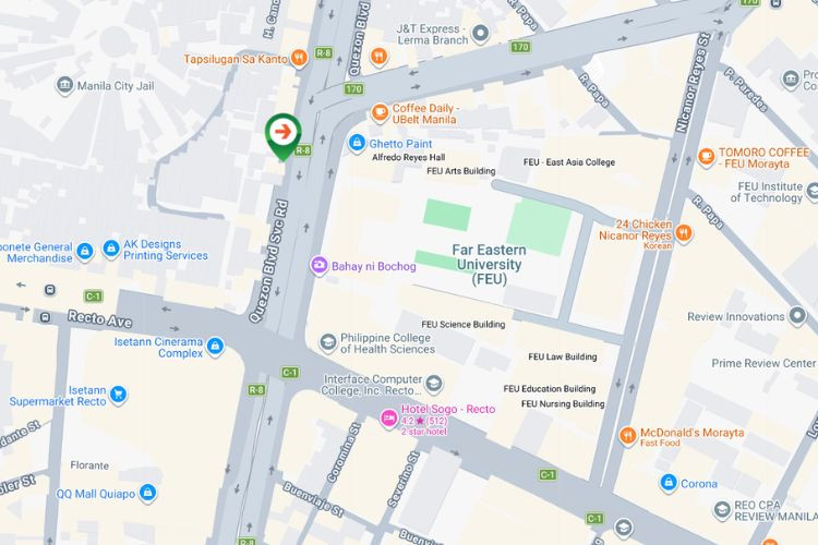 Map - Horizontal Wall-Mounted Billboard at Quezon Boulevard, Sta. Cruz, Manila, Quezon (near Far Eastern University)