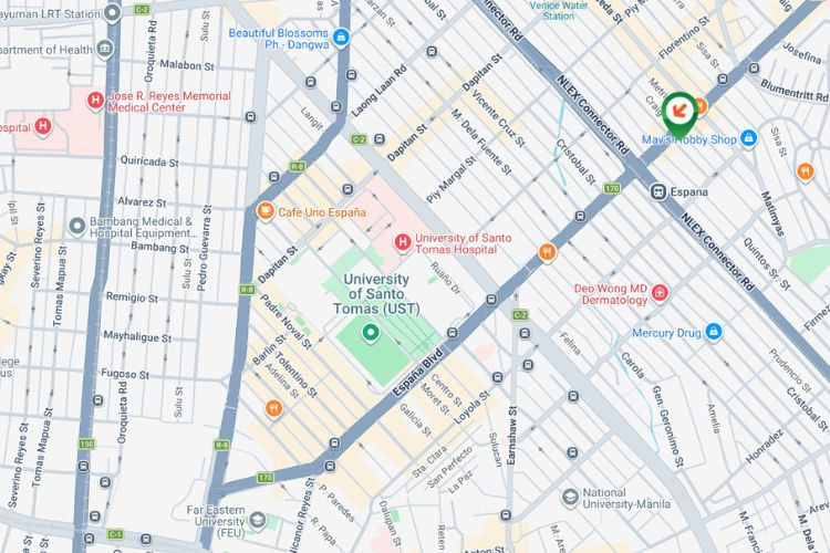 Map - Rooftop Billboard at Craig St. cor España Blvd, Manila, Metro Manila (near railway)