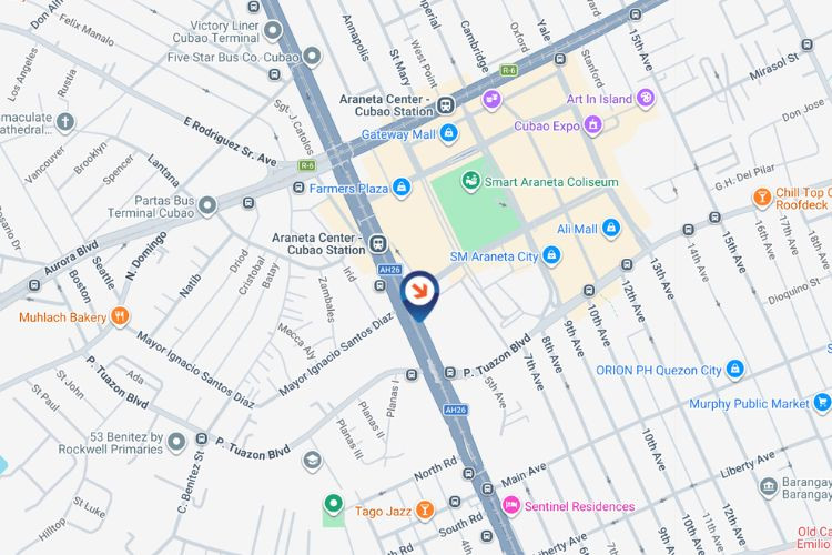 Map - Horizontal Digital Screen Billboard at EDSA Araneta Center, Cubao North Bound, Quezon City, Metro Manila (Near Araneta Center and MRT Cubao Station)