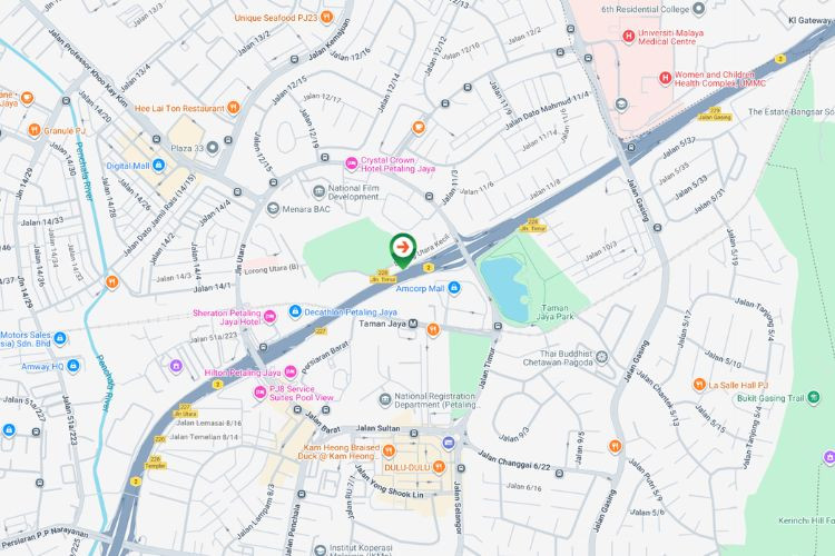 Map - Horizontal Unipole Billboard at Federal Highway KM33, Petaling Jaya, Selangor (B)
