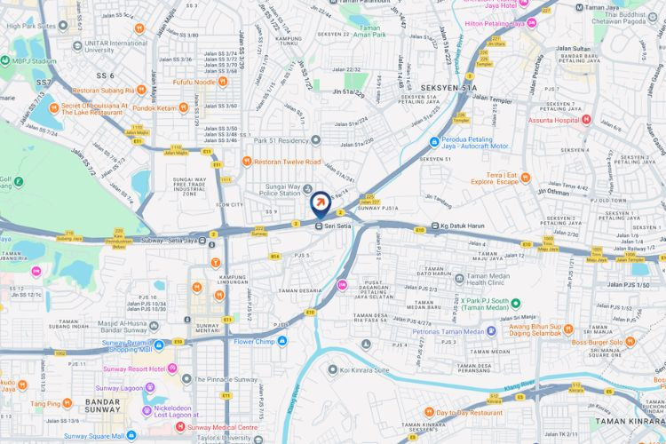 Map - Vertical Digital Screen Billboard at Federal Highway, Petaling Jaya, Selangor