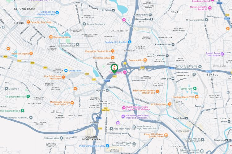 Map - Overhead Bridge Billboard at DUKE Highway, Kuala Lumpur (from Jalan Duta Toll)