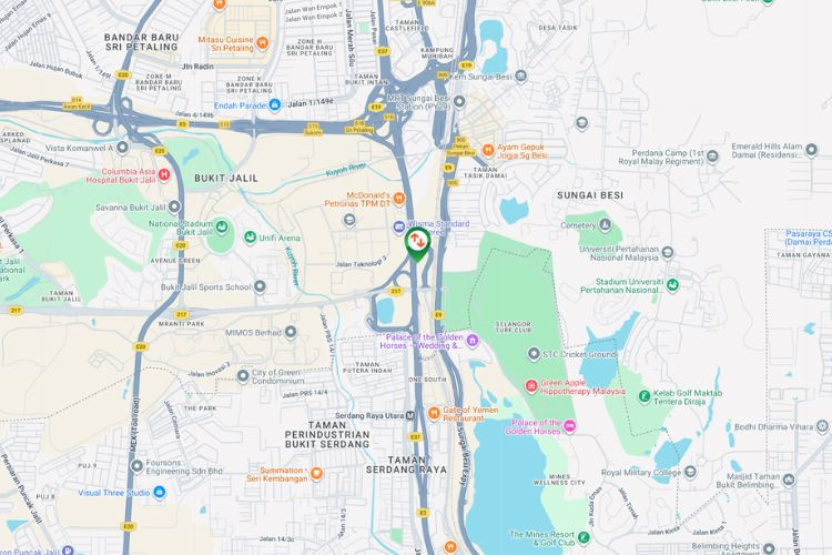 Map - Vertical Unipole Billboard at Jalan Sungai Besi, Kuala Lumpur (near Wisma Standard Chartered)