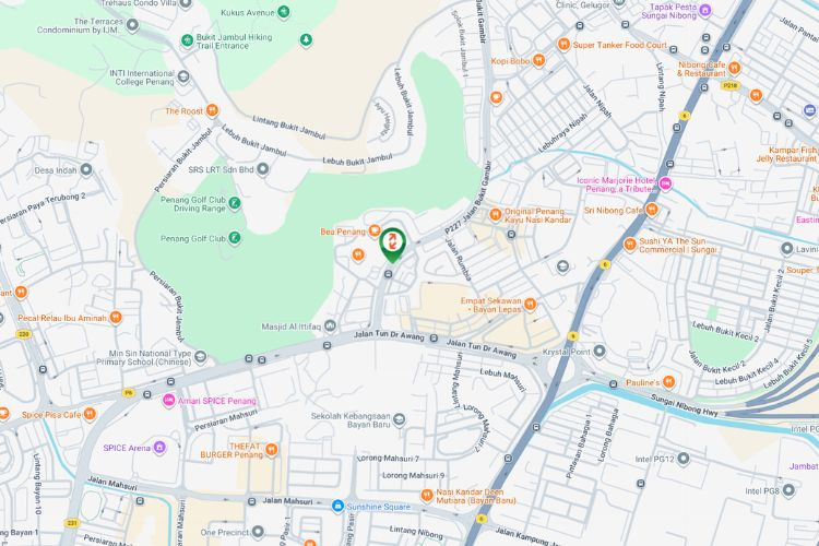 Map - Overhead Bridge Billboard at Jalan Bukit Gambir, Bayan Lepas, Penang