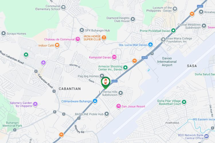 Map - Vertical Rooftop Billboard at Laverna Hills, Carlos P. Garcia National Highway, Buhangin, Davao City, Davao del Sur (Near Francisco Bangoy International Airport)