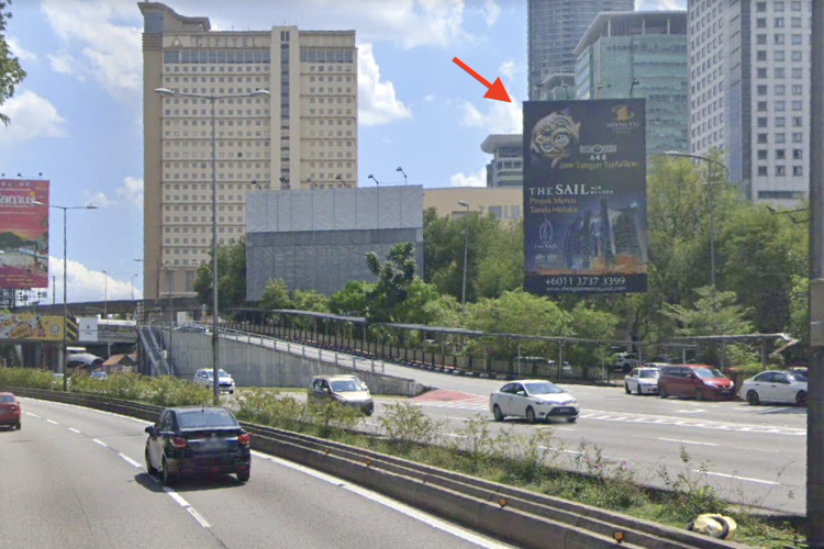 1 Sided Unipole Billboard at Federal Highway (near Mid Valley / Volvo Showroom), Kuala Lumpur