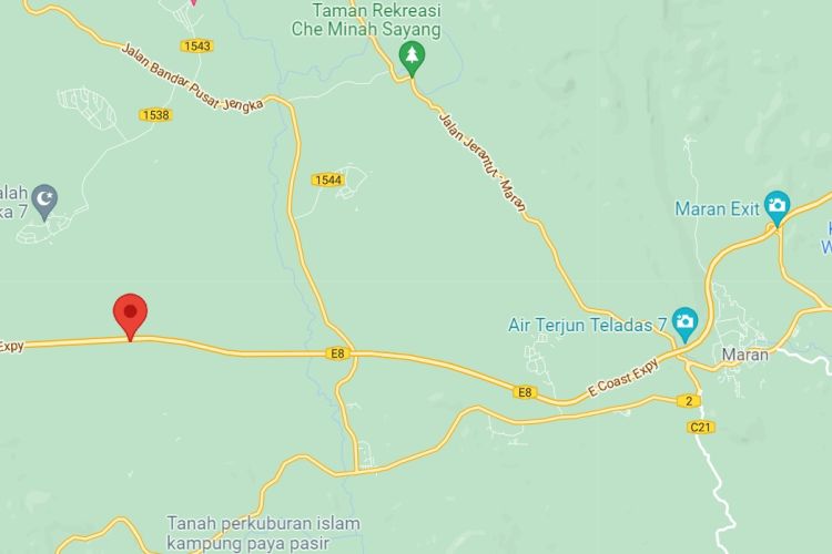 East Coast Expressway KM 153.9, Maran, Pahang