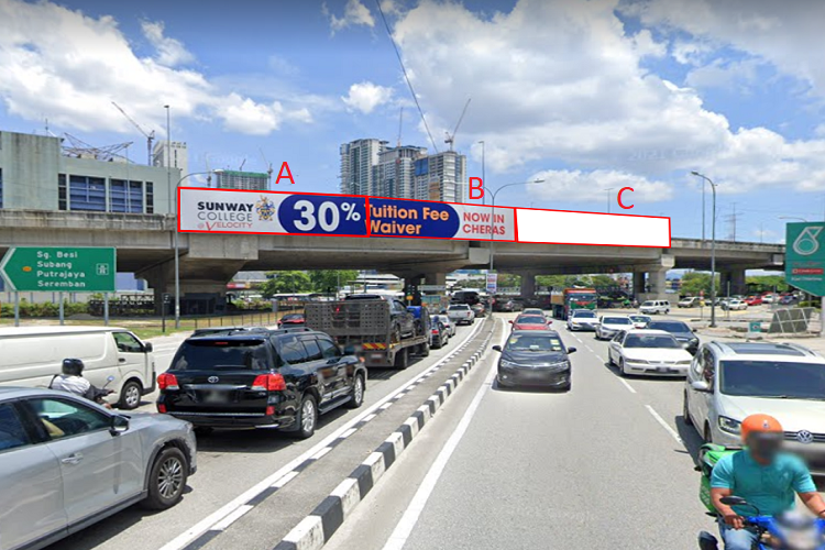 1 Sided Overhead Bridge Billboard at PGRM Besraya, Jalan Cheras, Kuala Lumpur