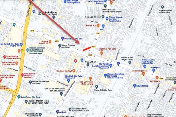 Junction of Roundabout Teluk Wanjah, Alor Setar, Kedah