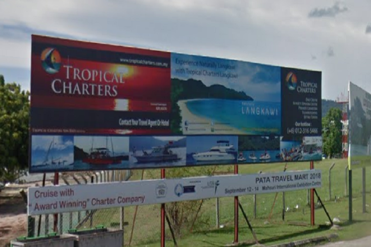1 Sided Free Standing Billboard at Jalan Lapangan Terbang, Langkawi, Kedah (towards Airport)