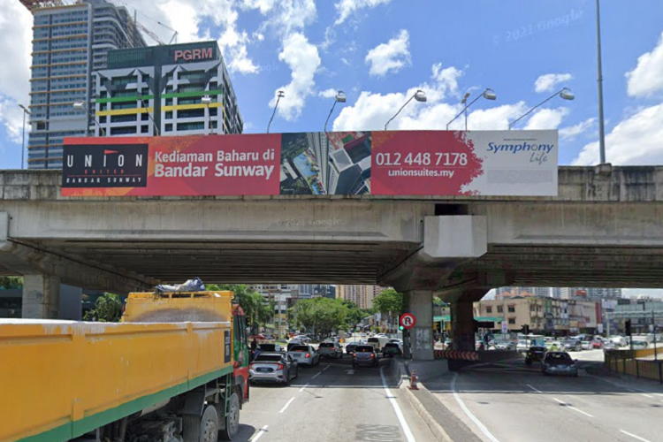 1 Sided Overhead Bridge Billboard at Jalan Cheras, Kuala Lumpur