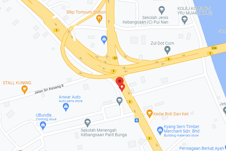 below Jejantas Parit Bunga / Jalan Kesang to Pusat Bandar Muar, Johor