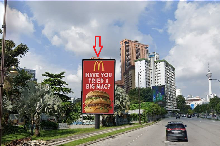 1 Panel Digital Screen Billboard at Jalan Kampung Panda, Kuala Lumpur (near KL City Center)