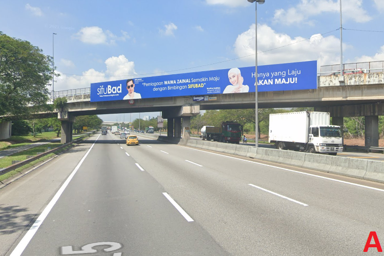 2 Sided Overhead Bridge Billboard at KESAS Highway KM 26.6, Shah Alam, Selangor