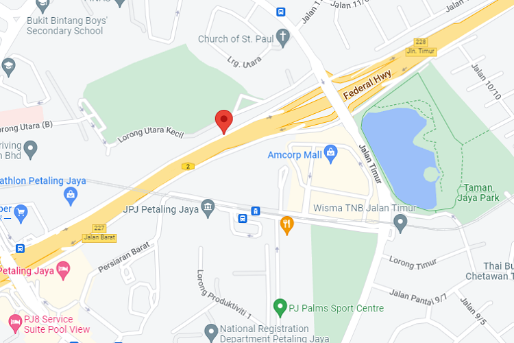 Federal Highway, from Shah Alam / Subang / Sunway towards Petaling Jaya / Kuala Lumpur before exit to Jalan Barat / Jalan Utara (A), Selangor