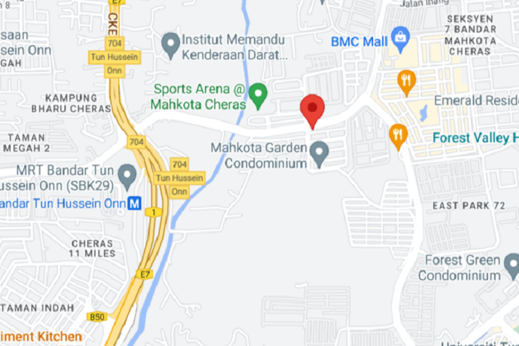 Persiaran Mahkota Cheras 1, Kajang, Selangor (near RHB Bank Bandar Mahkota Cheras)