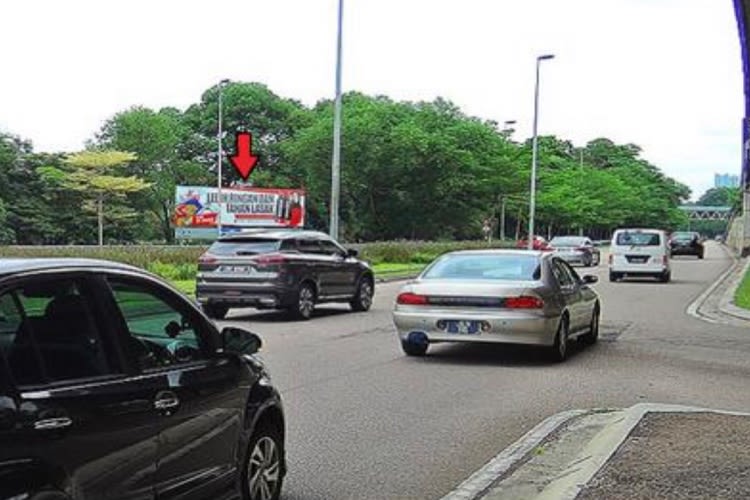 1 Sided Free Standing Billboard at Johor Bahru East Coast Highway, Permas Jaya, Johor