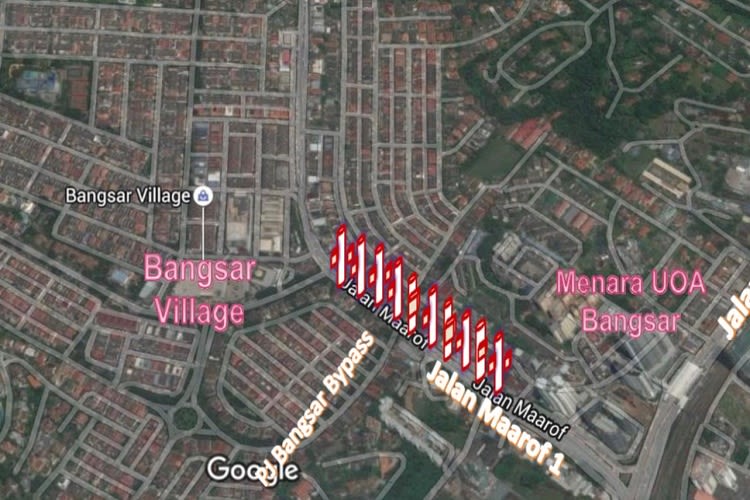 Map - 13 Panel Digital Street Bunting Billboard at Jalan Maarof 1, Bangsar, Kuala Lumpur (in front Bangsar Village)