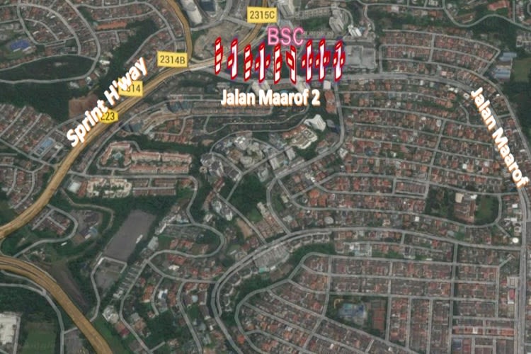 Map - 13 Panel Digital Street Bunting Billboard at Jalan Maarof 2, Bangsar, Kuala Lumpur (in front BSC)