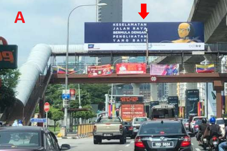 2 Sided Overhead Bridge Billboard at Jalan Bangsar, Kuala Lumpur