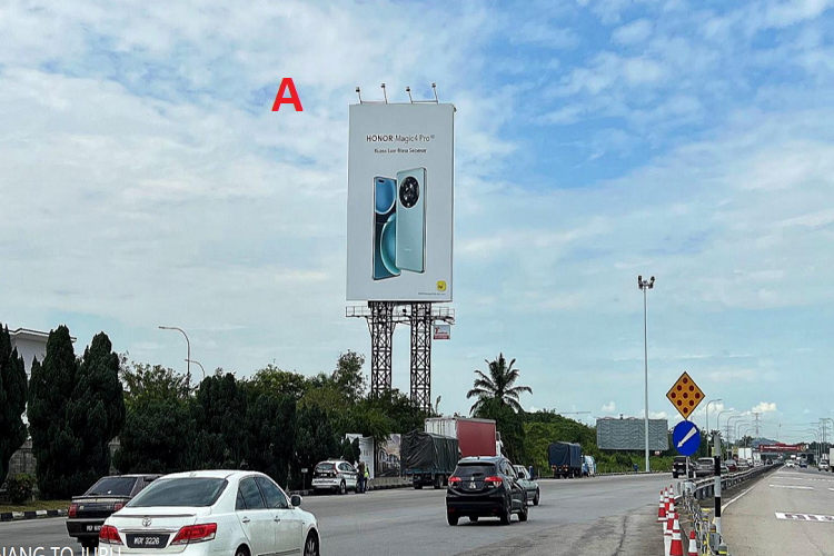 2 Sided Vertical Twinpole Billboard at NSE KM145.9, Juru, Seberang Perai, Penang (near Juru Toll Plaza)