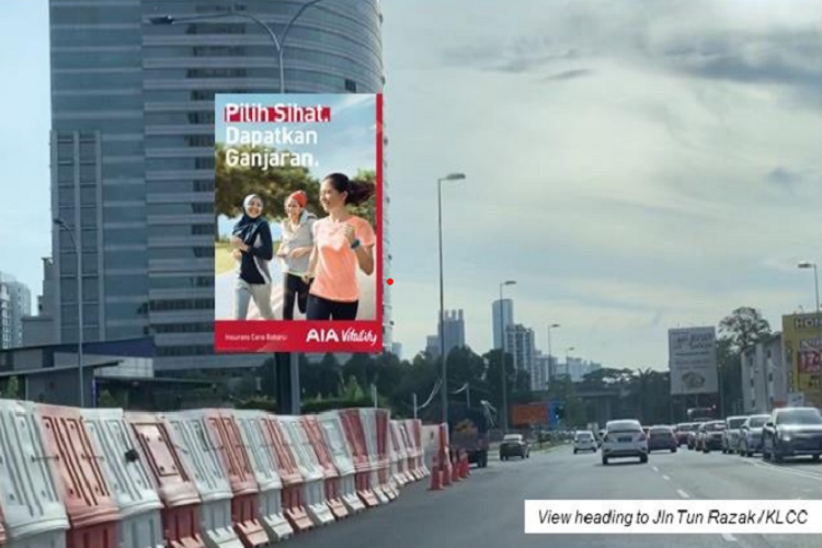 1 Sided Unipole Billboard at Jalan Ampang, Kuala Lumpur (A)