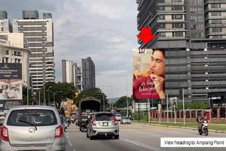 1 Sided Unipole Billboard at Jalan Ampang, Kuala Lumpur (B)
