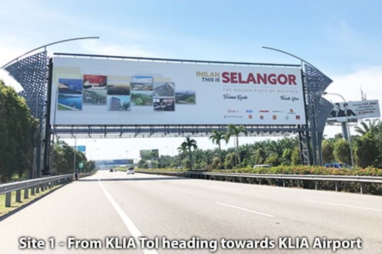 2 Sided Giant Gantry Billboard at KLIA Highway KMA5.4, Sepang, Selangor