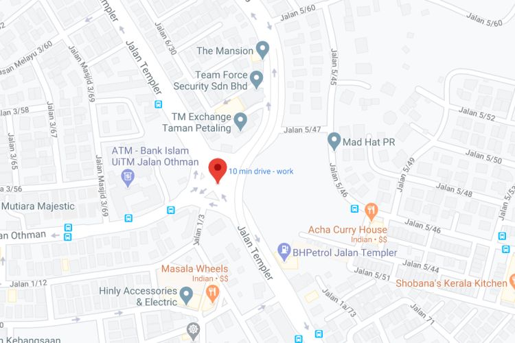 Jalan Templer / Jalan Gasing, Petaling Jaya, Selangor (near PJ Old Town)