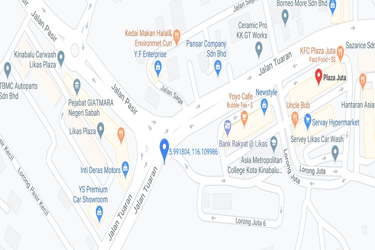 Jalan Tuaran / Jalan Pasir near Plaza Juta & Servay Hypermarket, Sabah