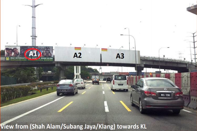 2 Sided Overhead Bridge Billboard at Subang Airport Flyover, Federal Highway (KM26.0) (A), Selangor
