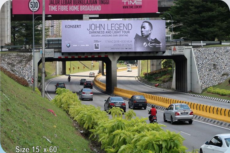 1 Sided Digital Overhead Bridge Billboard at Jalan Kuching, Kuala Lumpur