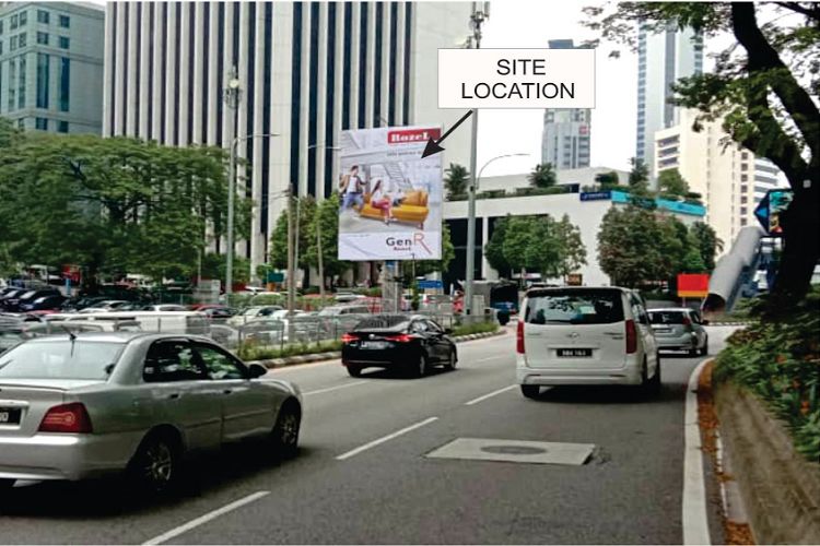 1 Sided Vertical Minipole Billboard at Jalan Ampang, Kuala Lumpur (near Tapak Urban)